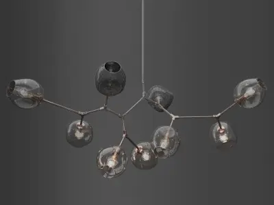 Branching bubble 9 lamps 3 3D model