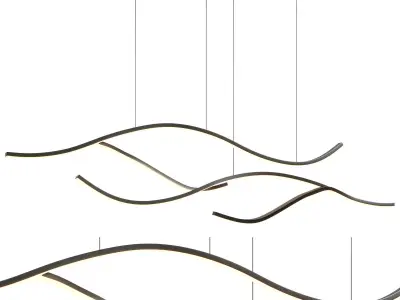 Louise Modern Wave Pendant Light 3D model