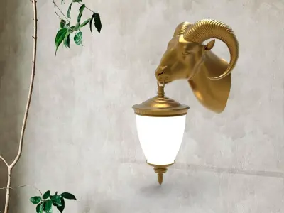 Ram Head Wall Lamp 3D print model