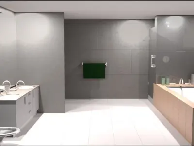 Bathroom with shower  3D model