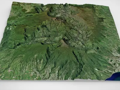 Volcano Piton des Neiges France 3D model