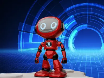Rigged Robot Character Low-poly 3D model purchase