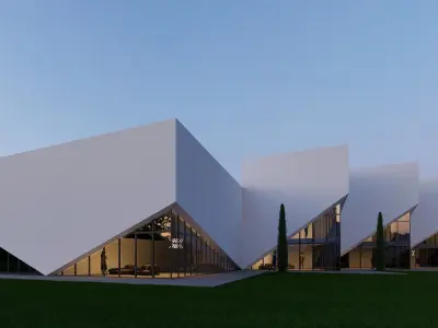 Art gallery Low-poly 3D model