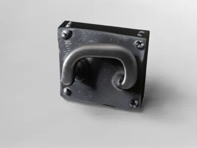 Vintage Metal Door Handle 3D Model 3D model