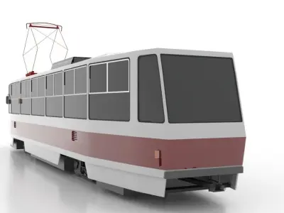 Tatra T5A5 Low Low-poly 3D model