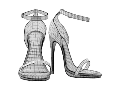 Jane Leather Sandals Low-poly 3D model