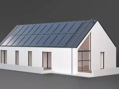 Modern House with Solar Cell 3D model