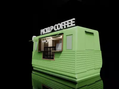 Modern Coffee Kiosk Free low-poly 3D model