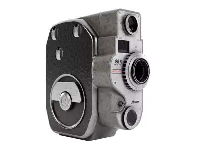 Bauer 88 G Vintage 8mm Film Camera Low-poly 3D model