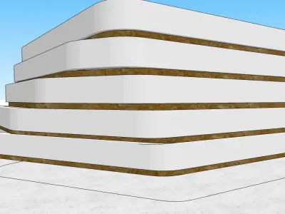 SIMPLE AND MODERN BOUNDARY WALL DESIGN 3D model