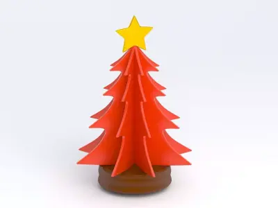 christmas tree table show piece Red 3D model