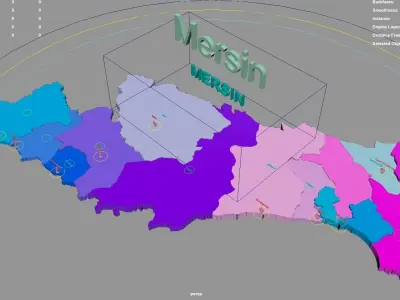 Mersin  Mediterranean Region  Turkey map region geography 3D model