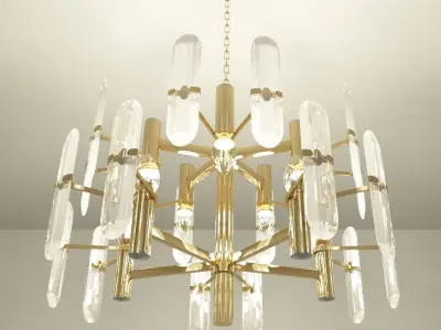 Modern Glass Chandelier 3D model