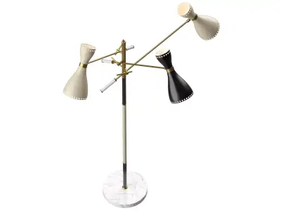 Italian Tri Arm Floor Lamp 3D model