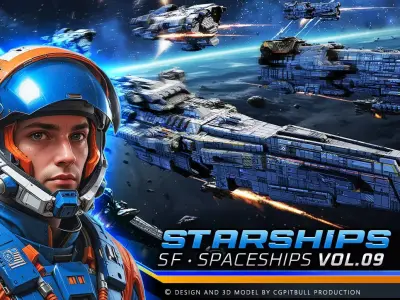 STARSHIPS - Pack09 Low-poly 3D model