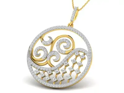diamonds pendant 3D print model 30