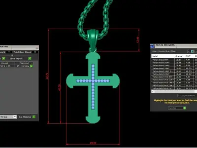 Cross Light Gold 3CP084 3DM STL 3D model