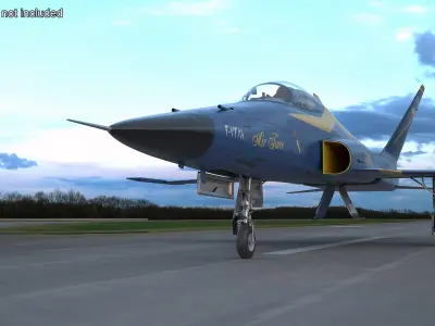  HESA Saeqeh Iranian Aircraft without Rockets Blue Rigged for Cinema 4D 