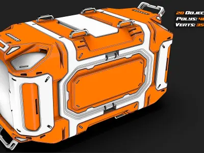 Sci Fi Crates Set Halo 3D model