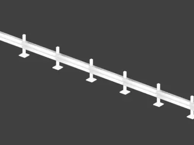 Road Safety Barrier guard rail 3D model