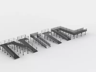 Wheelchair ramp set 3D model