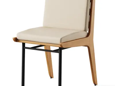 Kinney Teak Outdoor Dining Table and Dining Side Chair 3D model