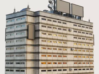 Building Skyscraper City Town Downtown Office Space Work Street Low-poly 3D model