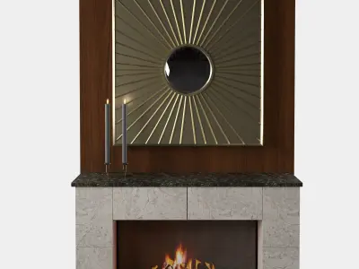 Fireplace with candles Free 3D print model