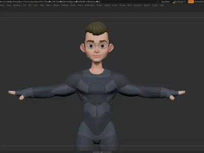 Zbrush Character Basemesh - Richard Style 1 - Scifi 3D model