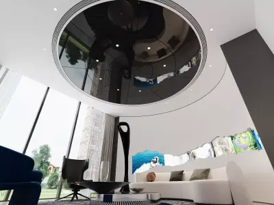 Contemporary Creamy Lounge 3D model