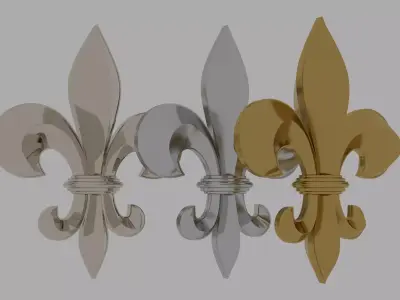 Lily gold Free low-poly 3D model