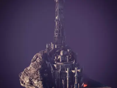 Barad-dur PBR lord of rings tower 3D model