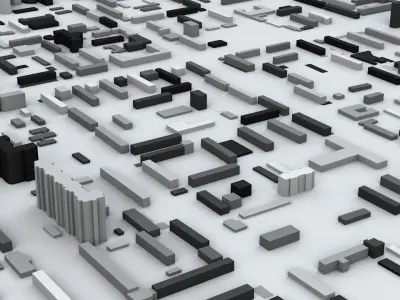 Astana Streets and Buildings 3D model