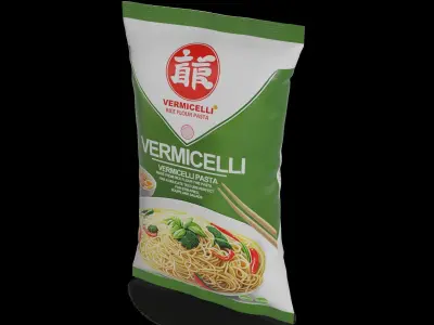 Penne fusilli macaroni vermicelli shells and shapes Vermicell... 3D model