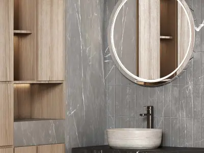 Bathroom furniture 005 in a modern minimalist style 3D model