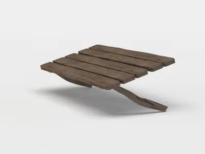 Wooden shelter Low-poly 3D model