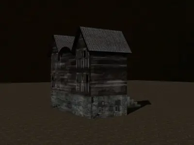 Abandoned house Low-poly 3D model