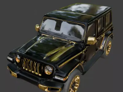 Luxury Gold and Black Off-Road Jeep 3D Model V01 Low-poly 3D model