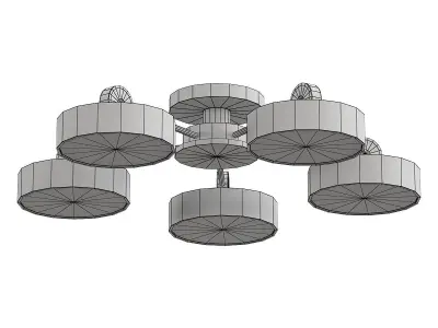 movee five light ceiling fixture in mint 3D model