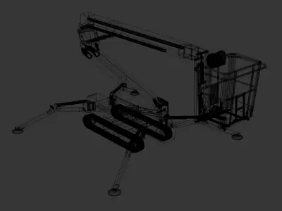 SCI FI Boom lift with Simple Animated Low-poly 3D model