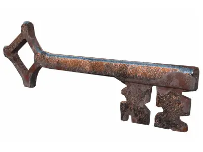 Medieval key Low-poly 3D model
