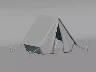 Cartoon Camping Tent Low-poly 3D model