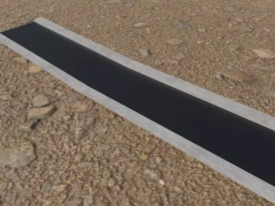 Low Poly Road long piece of plastic Free low-poly 3D model