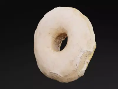 White Chocolate Donut Low-poly 3D model
