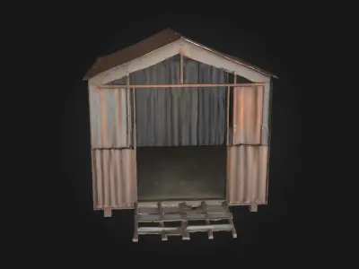 Rustic Metal Shack  Weathered Shelter of Rural Industry 3D model