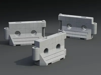 Water Filled Barricade Pack PBR Game-Ready Low-poly 3D model