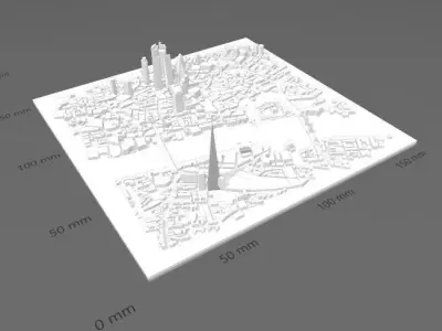 LONDON CITY - Miniature 3D Map 3D print model