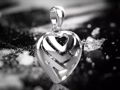 Heart Pendant 3dm stl 3D print model 3D print model purchase