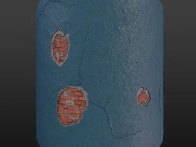 Procedural Stylized Brick Concrete and Painted Plaster Texture