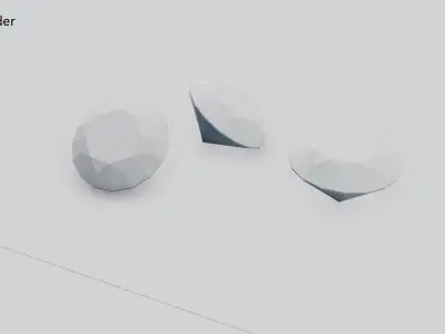 Diamond with PBR material on accurate geometry model 3D model